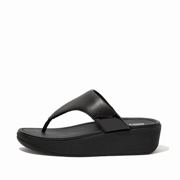 Sandales Entre-Doigts Femme Fitflop Myla Cuir Faux Noir (FLD576814)